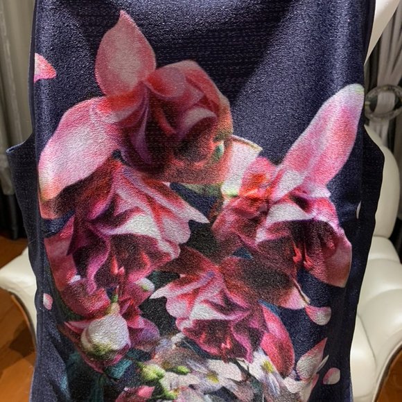 Ted Baker Navy/Floral Halter Mini Dress - Picture 3 of 5